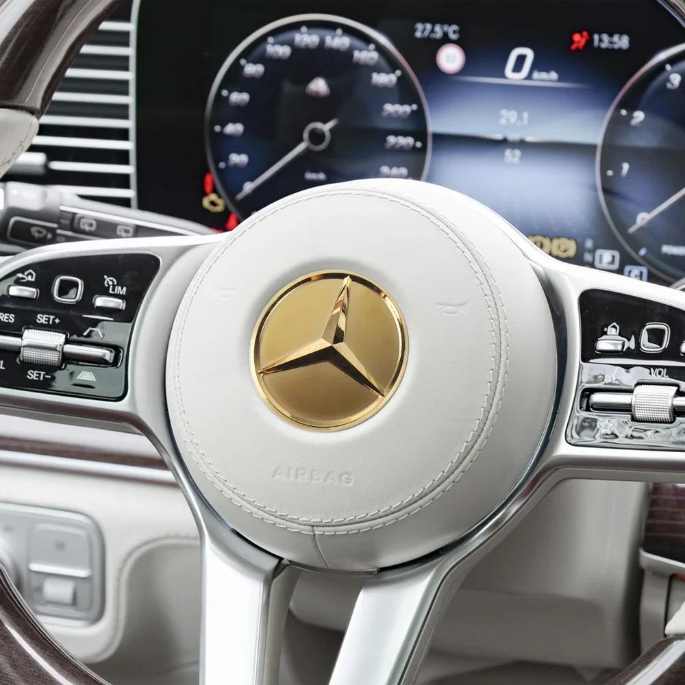57mm Car Steering Wheel Center Emblem Sticker For Mercedes Benz AMG W203 W206 W205 W211 W212 W201 W210 Badge decoration cover