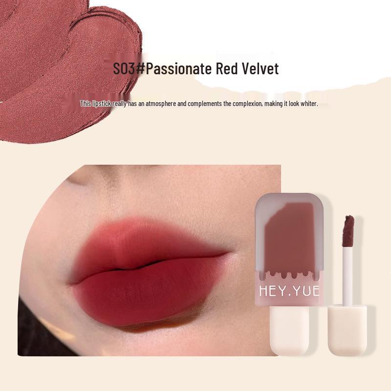 

HEYYUE Блеск для губ «Мороженое»: Стойкая матовая вельветовая помада, не отпечатывающийся блеск для губ.