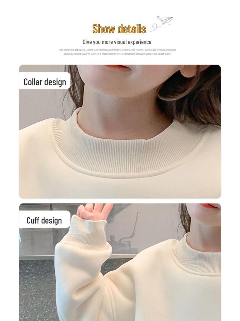 2025 Korean-Style Girls' Cartoon Bear Hoodie: Stylish Autumn/Winter Velvet Top
