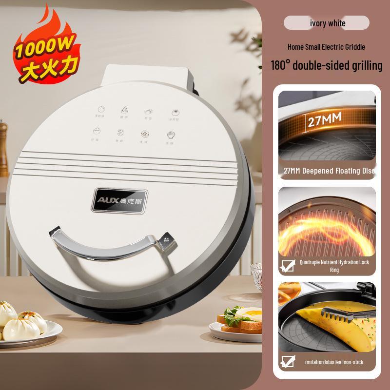 Home Electric Griddle: Double-Sided Heating Pancake & Crepe Maker with Deepened Frying Pan