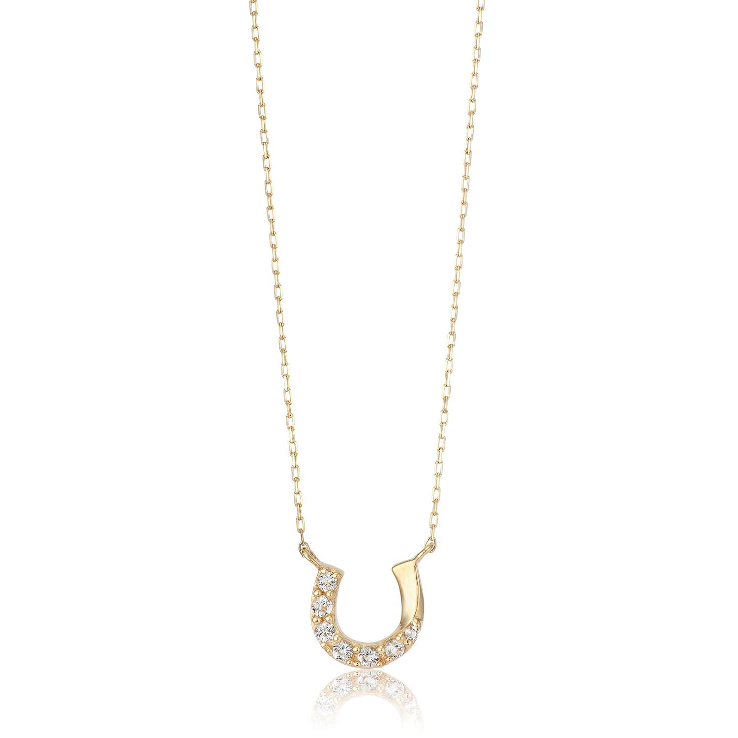 

Official K10 Yellow November White Horseshoe [Bloom] Women s Necklace, Gold, Birthstone, Topaz, Motif, 0351-1311-0041-0000