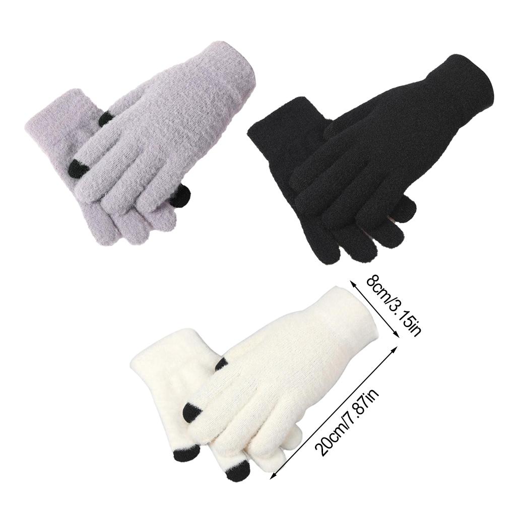Vollhandschuhe Winter Warm Touchscreen Thermisch Einfarbig Damen Herren Flexibel Outdoor Dicke Fäustlinge Elastisches Handgelenkband