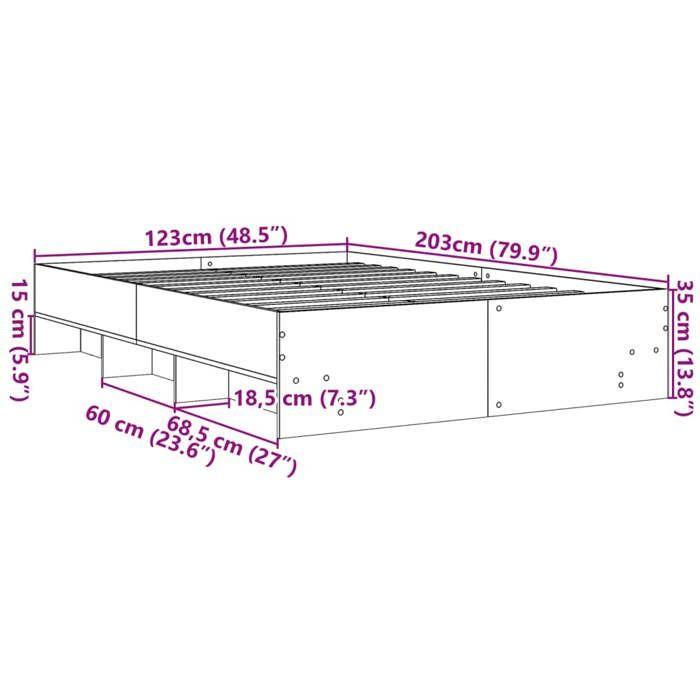 VidaXL Cadre de lit noir 120x200 cm bois d'ingénierie, meuble de chambre à coucher, lit double, sommier, lit, cadre de lit 3295661