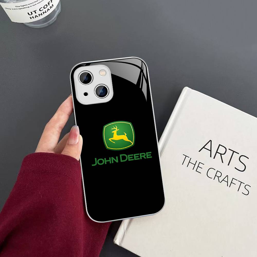 Green J-John Truck D-Deeres Tempered Glass For Iphone 14 13 12 11 Pro Mini XS MAX 14Plus X XS XR Fundas