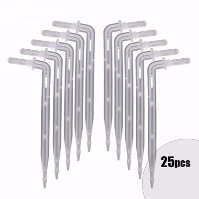 25PCS Inner Diameter 3mm Transparent Elbow Arrow Drippers Bending 1/4'' Drop Emitter Garden Potted Irrigation Watering Tool Greenhouse