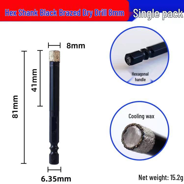 Diamond Hex Shank Glass & Tile Dry Drill Bit