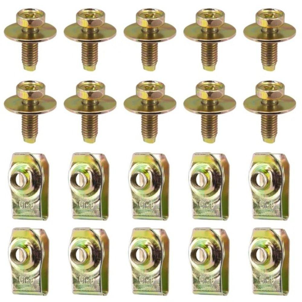 

Self-tapping Screw Fasteners M6 Car Body Bolts New Auto Fastener Underhood Splash Guard 10Sets