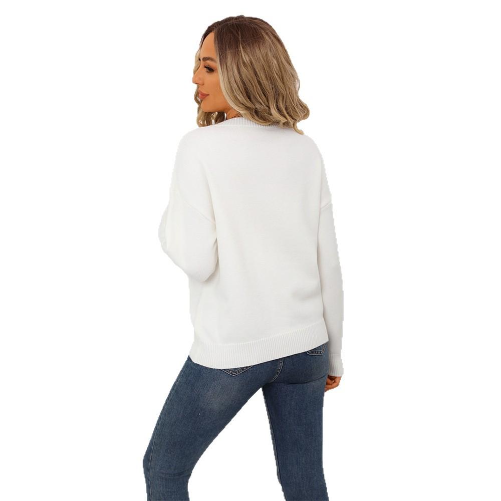 New Autumn and Winter Fashion Heart-shaped Sweaters, Loose and Versatile Valentine's Day Knitted Pullover Sweaters