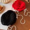 Hollow Out Bow Pearl Beanies Bohemian Style Knit Cap Cute Ethnic Style Hat  Outdoor