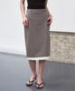 SIS A Fog Layered Midi Skirt [Brownie Gray]