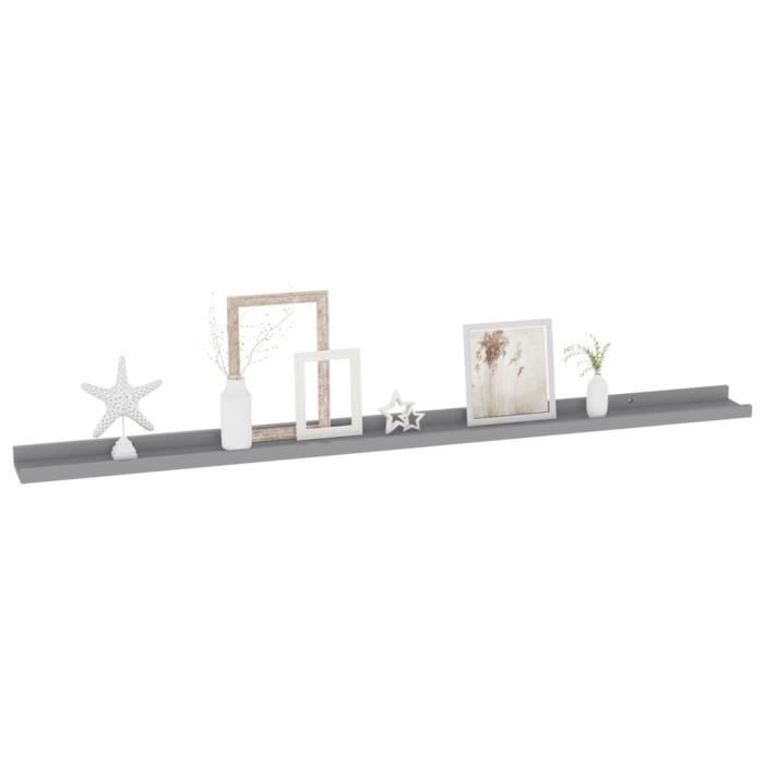 VidaXL Étagères murales 2 pcs Gris 115x9x3 cm