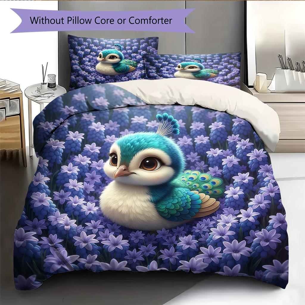 Set Copripiumino Trapuntato con Fantasia Cartone Animato Federa Decorazione per la Casa Regalo di Compleanno (1 * copripiumino + 2 * federa, senza nucleo)