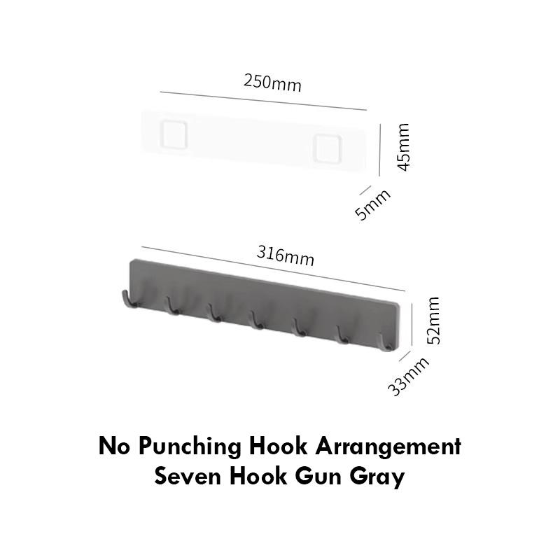 Kitchen Storage Rack Wall Mounted Non Perforated Household Kitchenware Storage Hook Multi Functional Hook Behind Bathroom Door