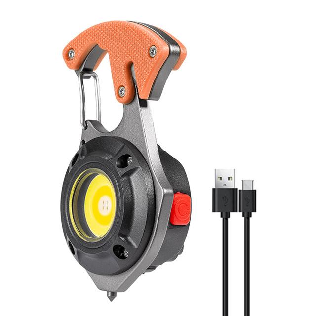 Multi- Portable LED Flashlight,Magnetic Handheld Torch,Emergency Hammer,Bottle Opener,Hook,Camping,Hiking,Riding,Emergency Light