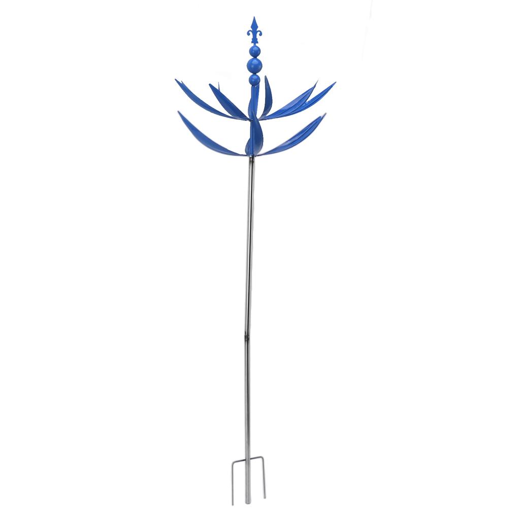 Wind Spinners for Garden Iron Windmill Sculptures 360 Degree Rotation for Outdoor Yard Lawn Garden Decor Blue