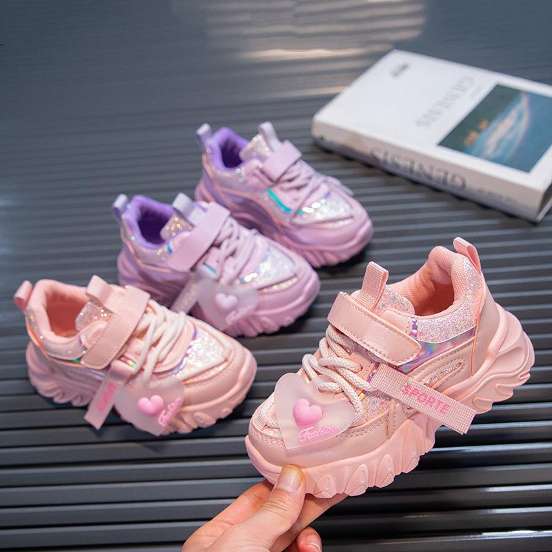 Children's Sports Shoes Girls Dad Shoes Autumn 2025 New Korean Version Casual Shoes Versatile Soft Sole Girls Running Shoes