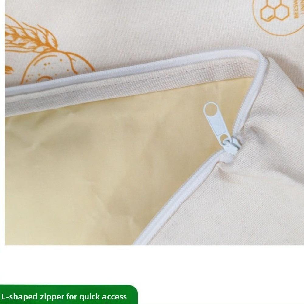 Moisture Lock Beeswax Bread Bags Reusable L Shaped Zipper Food Storage Bag Cotton Fabric Large Capacity Sourdough Storage Bags