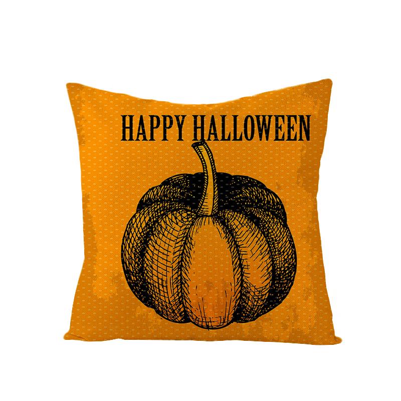 New Home Furnishings Halloween Polyester Pillow Case Home Pumpkin Ghost Fire Cushion Waist Pillow Case