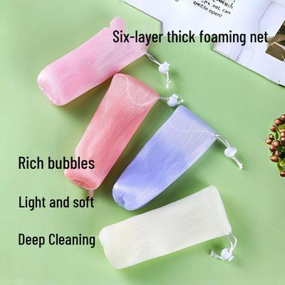 Six-Layer Thickened Facial Soap Foaming Net for Face Wash and Bath.