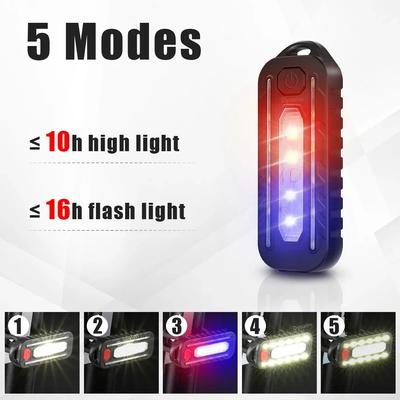 USB Şarj LED El Feneri Çalışma Işığı Anahtarlık El Feneri Polis Omuz Klipsi Işıkları Uyarı Flaş Işığı Açık Hava Lambası