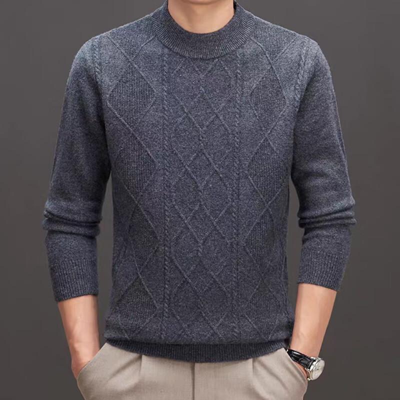 

Raphenny Men s Fashion Casual Crew Neck Wool Sweater AM815 3XL