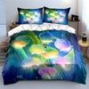Colorful Floral Fantasy Decor Set Bedding Set with 1 Duvet Cover 2 Pillowcases Single Double King Queen, Gift