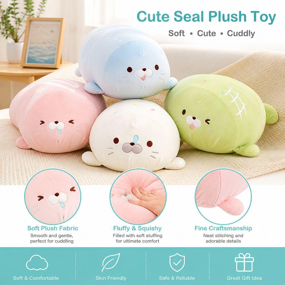 Soft Cuddle Seal Stuffed Animal Cute Seal Shape Ocean Animal Plush Gifts Seal Plush Toy Birthday