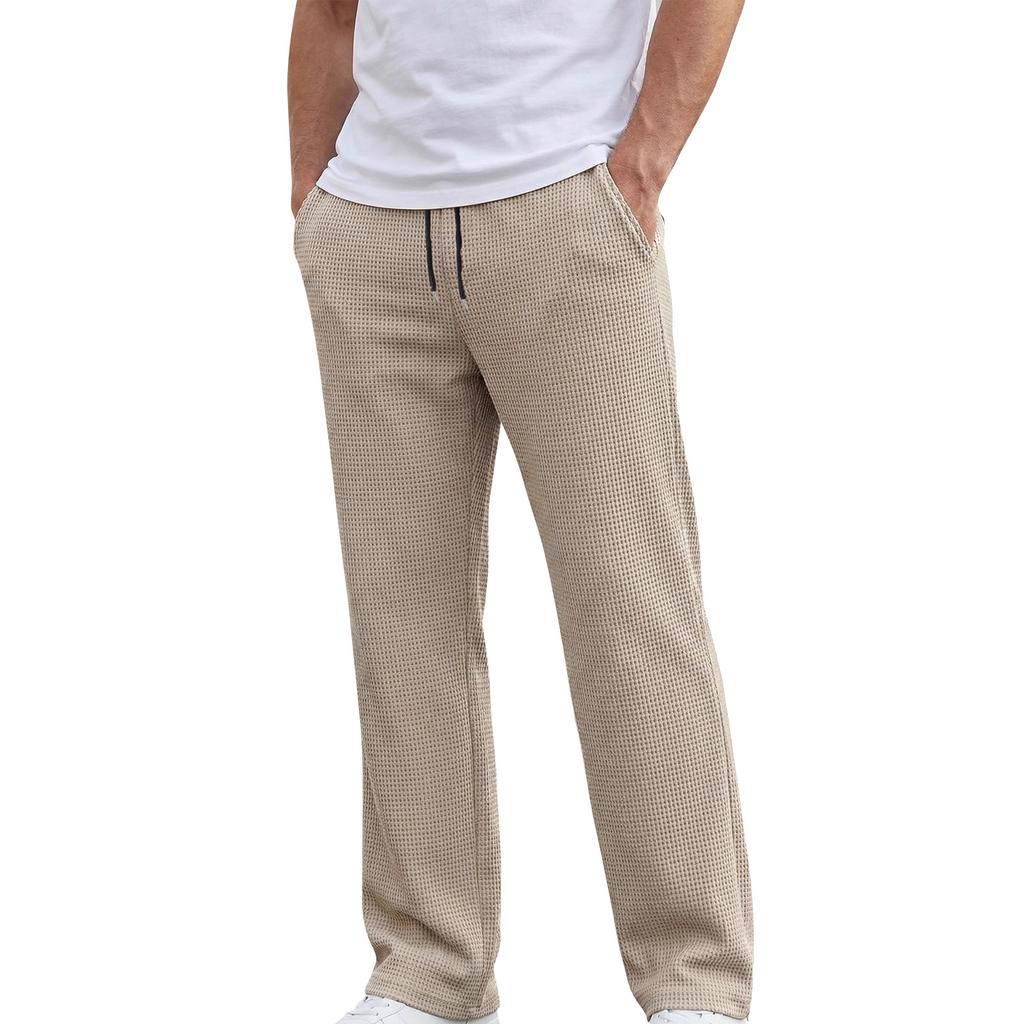 Men's Color Drawstring Outdoor Casual Straight Leg Trousers