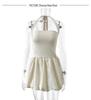 European & American Summer Pleated Backless Lace-up One-Shoulder Princess Dress