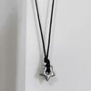 Vintage Fashion Star Pendant Necklace for Women Men Adjustable Length Wax Rope Collarbone Chain Handmade Jewelry