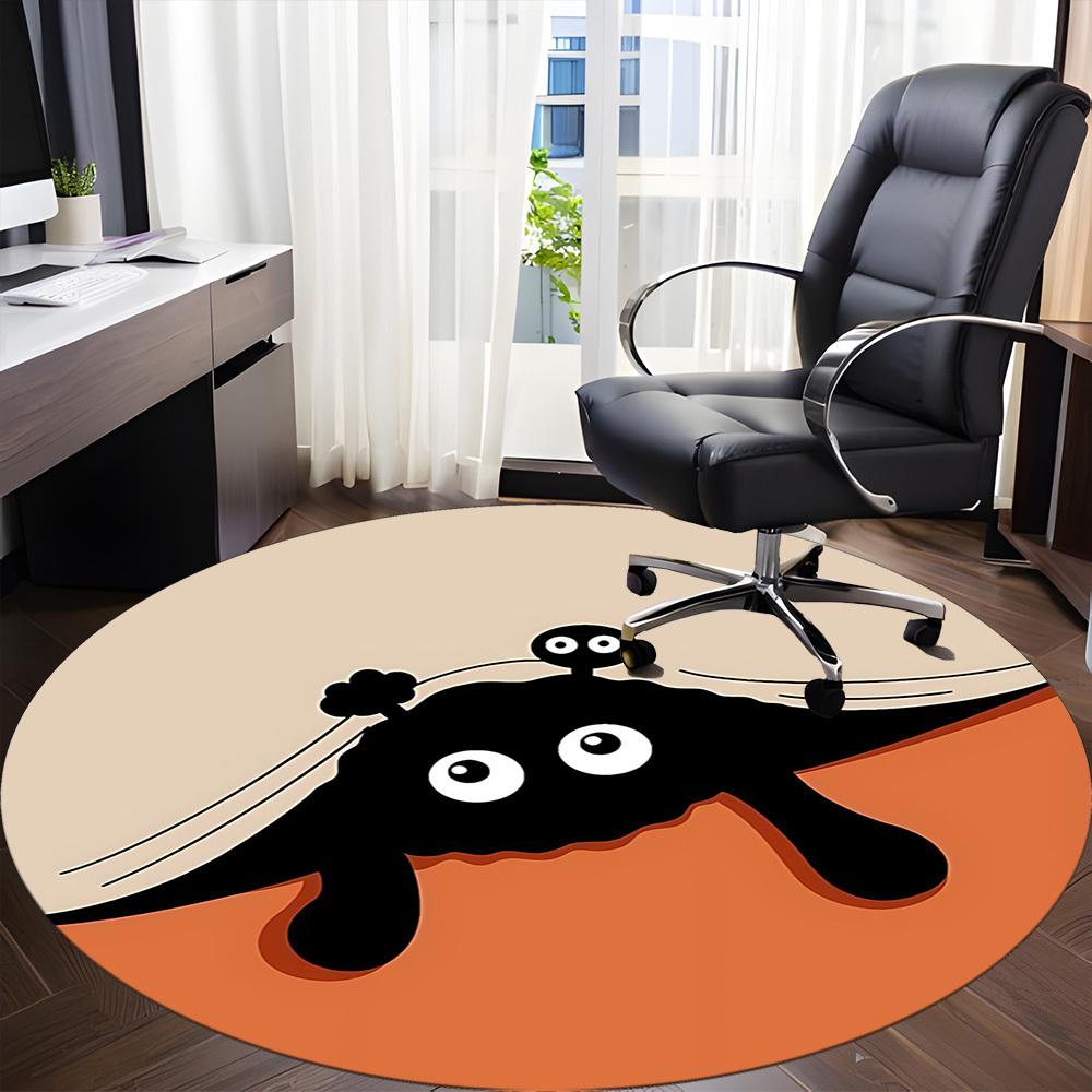 1PC Pocket Elves Office Round Area Rug, Mat Suitable For Office, Under Office Chairs Bedroom Living Room Home Decor, Room Deco