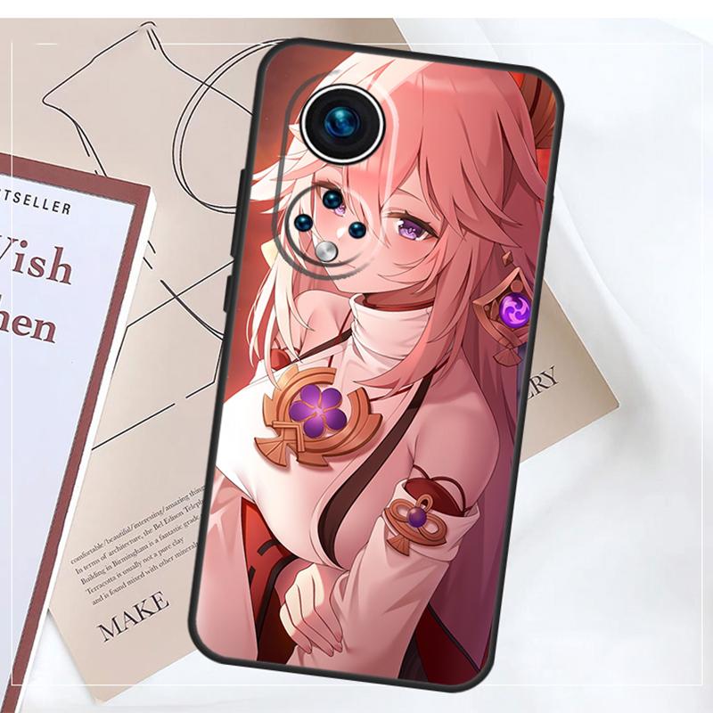 Genshin Impact Yae MIko Case For Honor Magic 8 7 5 6 Pro Win RT 50 70 90 200 400 Lite X8b X8c X9a X9b X9c X9d Cover