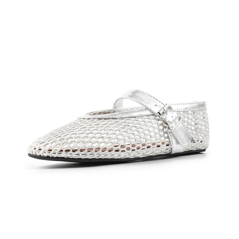 Fashion Summer Woven Hollow Out Flat Sole Single Shoes Comfortable Women Low Heel Commuting Studentsshoes Fashionable Handmade Sandal 45