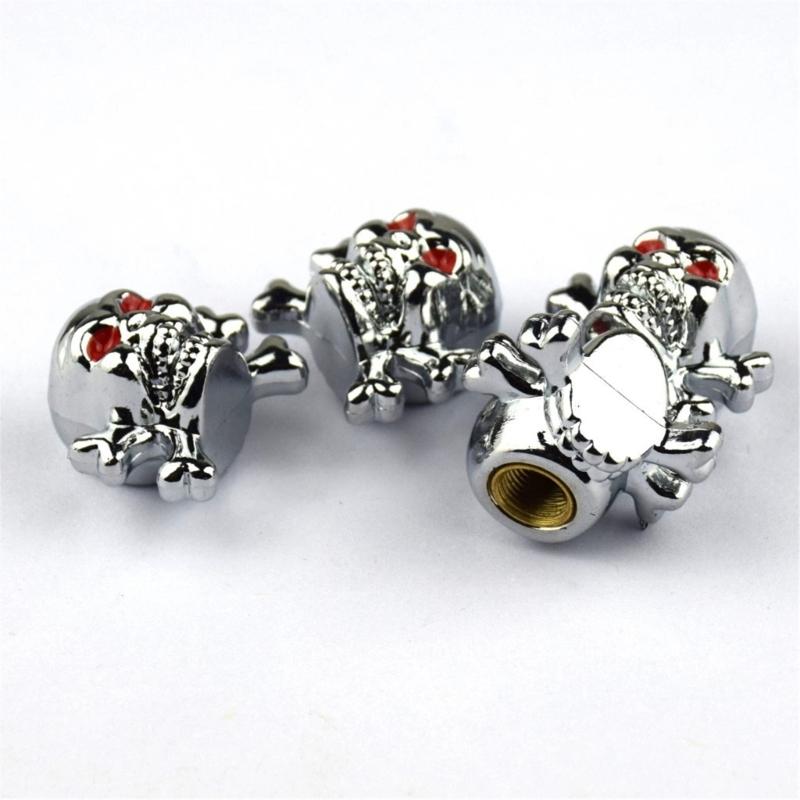 4Pcs Seal Stem Cover Skull Style Car Wheel Tire Valves Stem Caps Tire Accessory for SUV Truck Car Tyre Air Pressure Caps