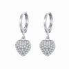 Rhinestone Zircon Peach Heart Cross Dangle Earrings In Ins Style