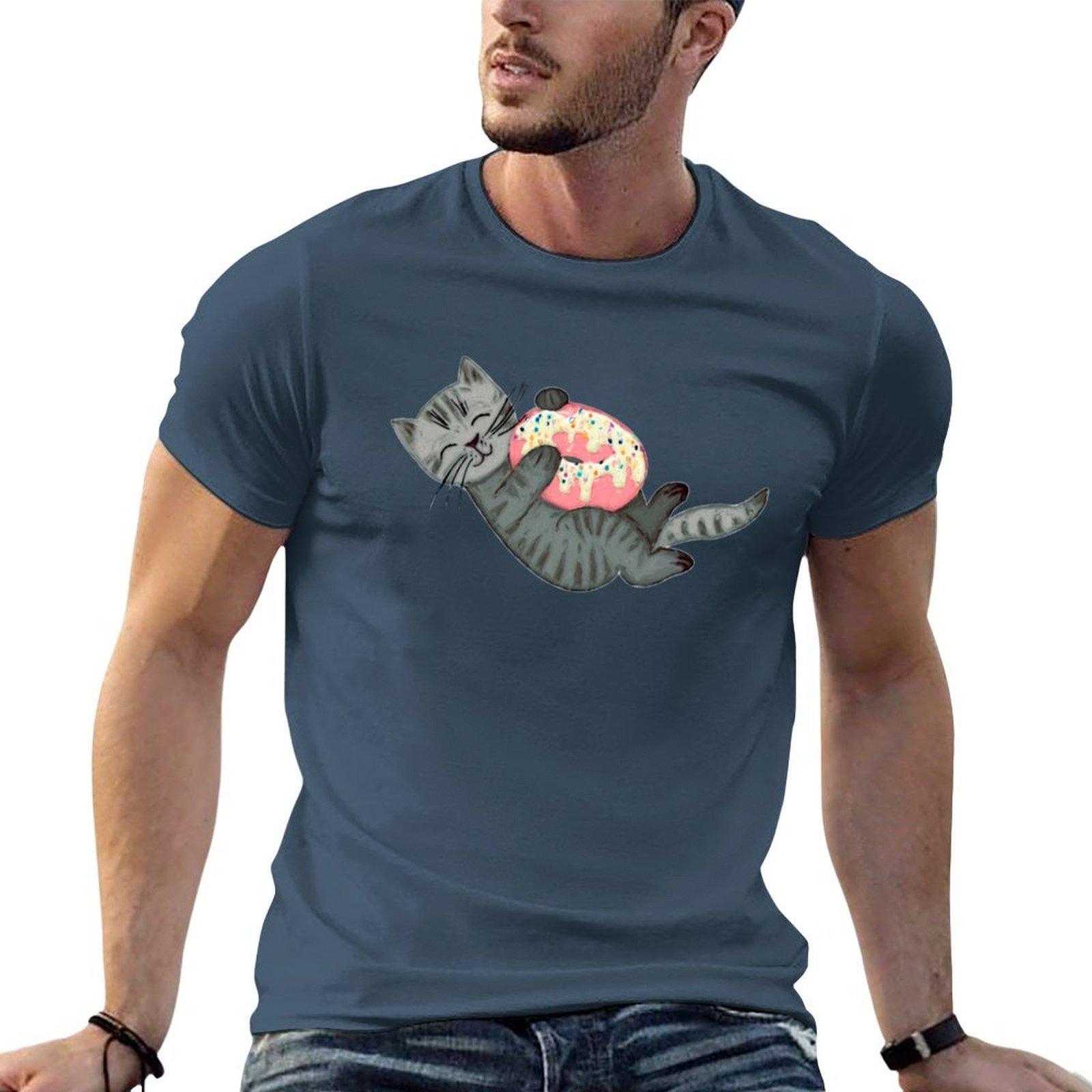 Kitten Loves Donut Tshirt Ultra Soft Breathable Tee Top S