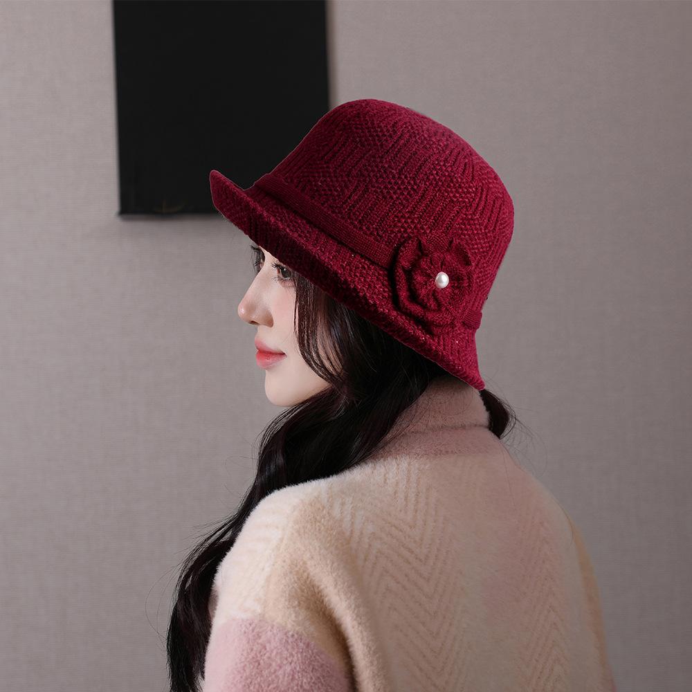 Women 1920s Vintage Knit Bucket Hat - Winter Derby Bowler Fisherman Hat Round Brim Bucket Hat Women