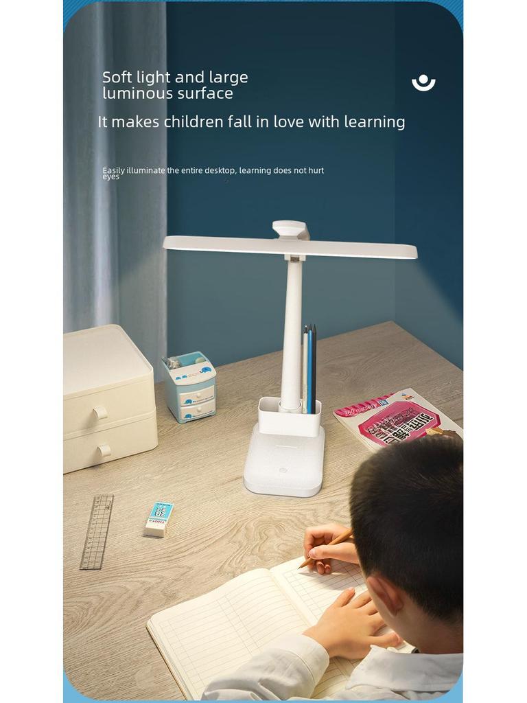 LED Folding Desk Lamp with Eye Protection for Reading, Studying, and Bedrooms; Portable and Rechargeable for Dorms and Bedsides.