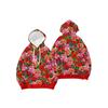 Vintage Floral 3D Digital Print Hooded Sweatshirt Loose Fit Winter Oversized Pullover Men