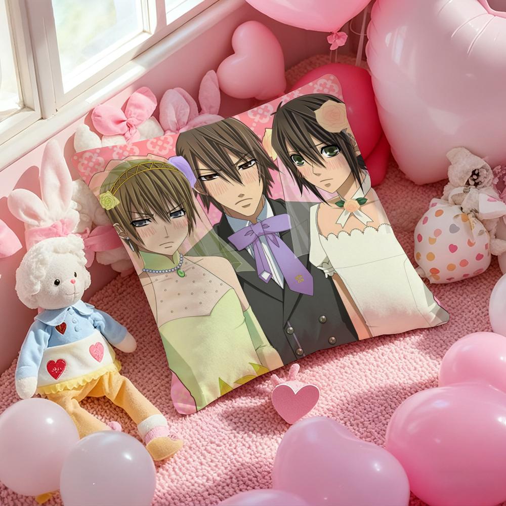 Anime Junjou Romantica Cushion Cover Pattern Printed Pillowcase for Living Room Sofa Cushion Cover & Bedroom Decor