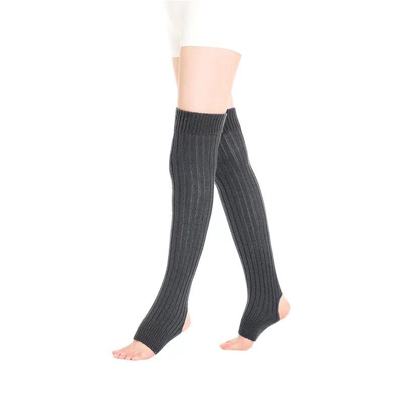 Leg Warmers Women Sexy Socks Over Knee Stockings Winter Warm Soft Gaiters Leggings Hollowed Foot Heel Female Long Sock
