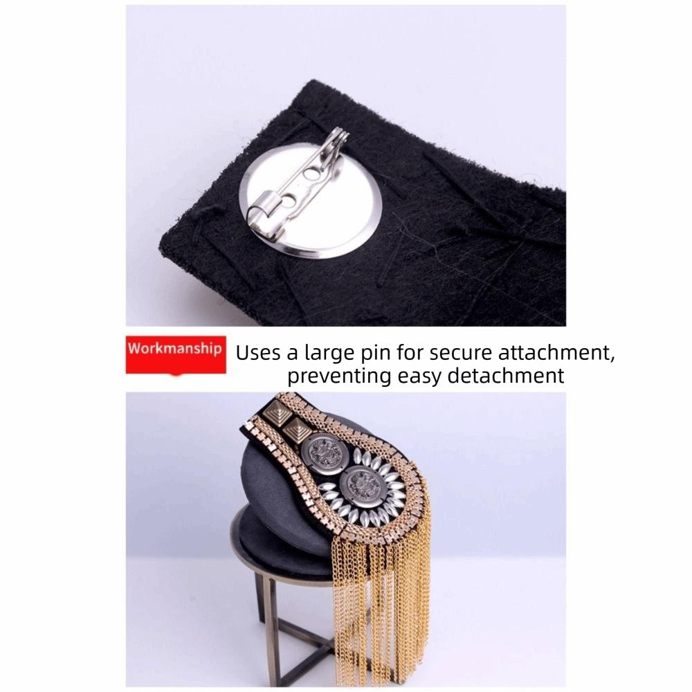 Metal Tassel Chain Epaulettes Pin Jacket Vintage Brooch Retro Brooch Shoulder Board Suit