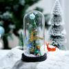 New Christmas Glass Cover Luminous Ornament with Lights Music Rotating Christmas Tree Old Man Elk Desktop Ornament