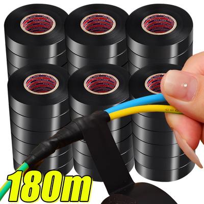 Cinta Aislante Eléctrica de PVC Negro Resistente al Calor Autoadhesiva Envoltura para Arneses de Cableado Eléctrico Organizador de Cables Impermeable