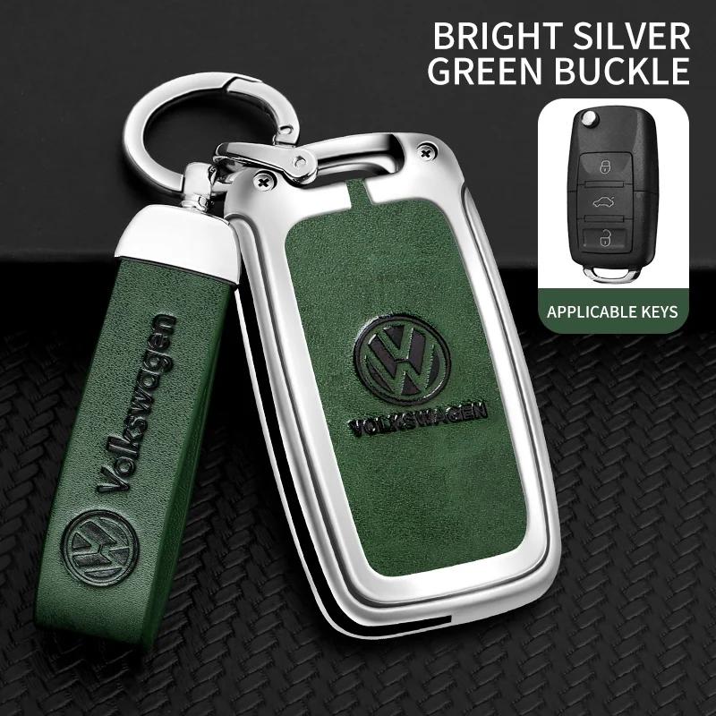 

VW GTI GOLF 2026 Hot For VW VOLKSWAGEN Car Zinc Alloy Key Case Cover Car KeyChain Metal Key Shell For Volkswagen VW Polo Tiguan зеленый цвет-серебро