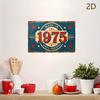 2D Flat, 1pc Vintage 1975 Metal Tin Sign Wall Art - "Made In 1975 100% Original" Rustic Iron Plaque, 12x8 Inch Retro Decor