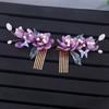 Pearl Floral Hair Stick Tassel Hanfu Headwear Elegant Flower Hair Comb  Hair Accessories