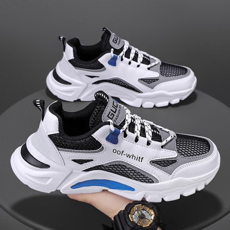 

Новые мужские повседневные спортивные туфли для активного отдыха на открытом воздухе, нескользящие, износостойкие, дышащие, с полым дизайном, универсальные, с толстой подошвой, повседневные теннисные туфли 39