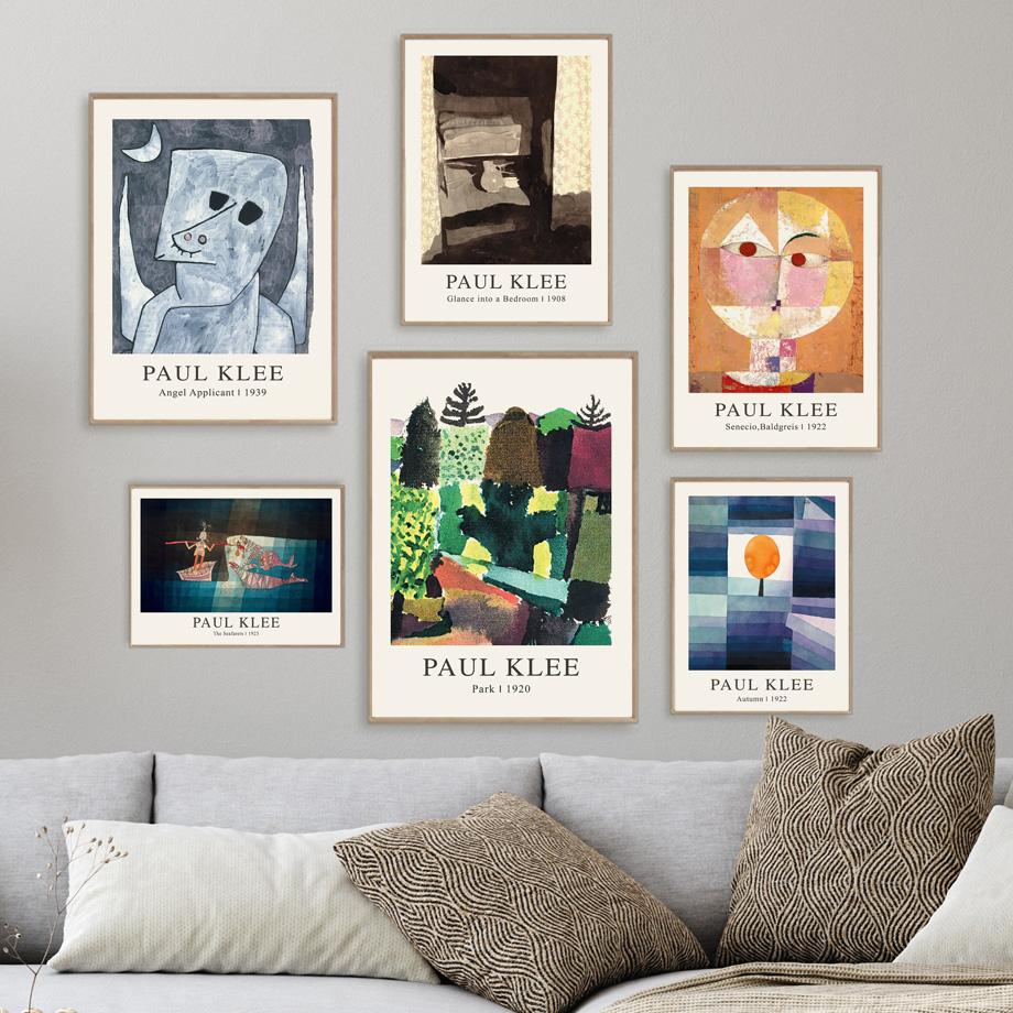 Exposición de Paul Klee, cuadro sobre lienzo para pared, carteles Vintage minimalistas modernos e impresiones de imágenes de pared para decoración para sala de estar
