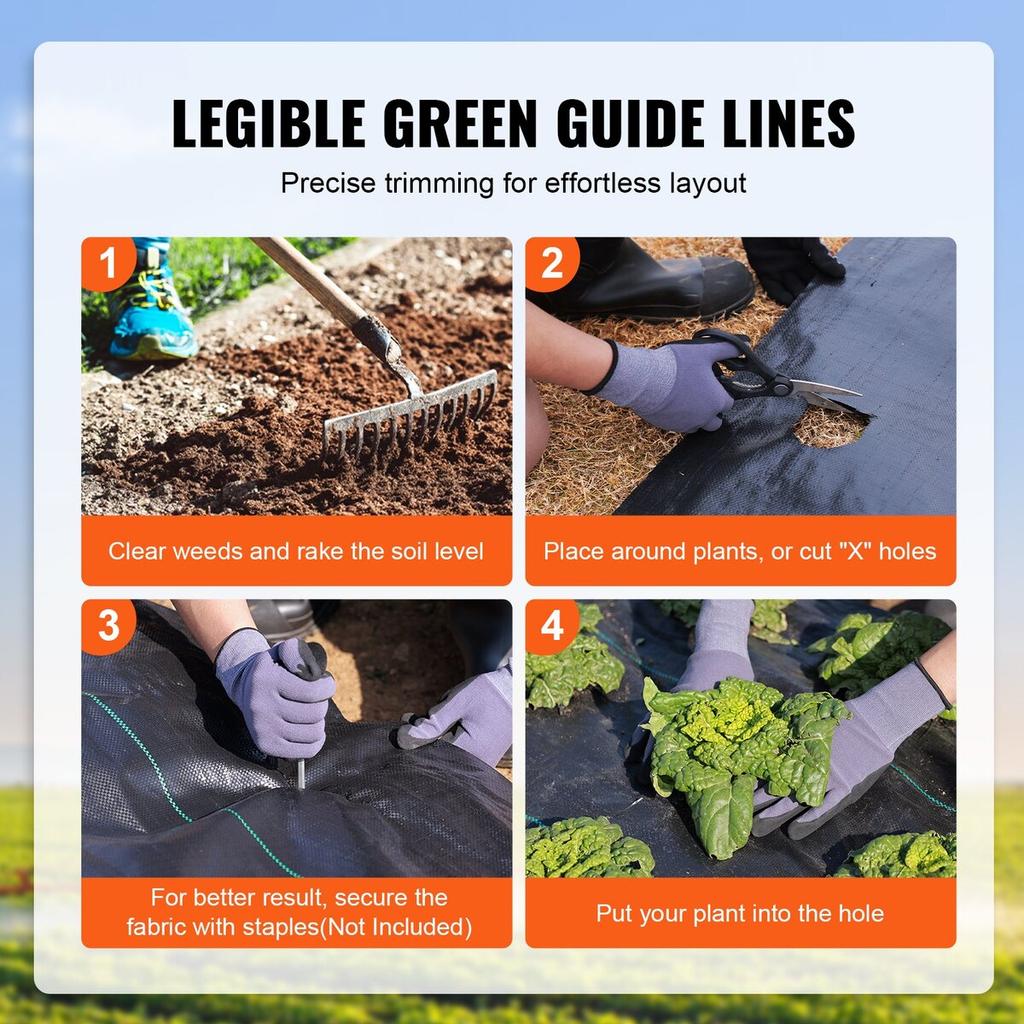 Weed Barrier Landscape Fabric, 4*100FT Heavy Duty Garden Weed Fabric, Woven PP Weed Control Fabric, Driveway Fabric, Geotextile Fabric for